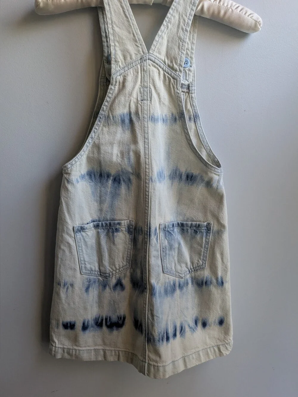 NWOT...GAP Denim Skirtall Dress with Blue Tie-Dye Accents Girls Size 8